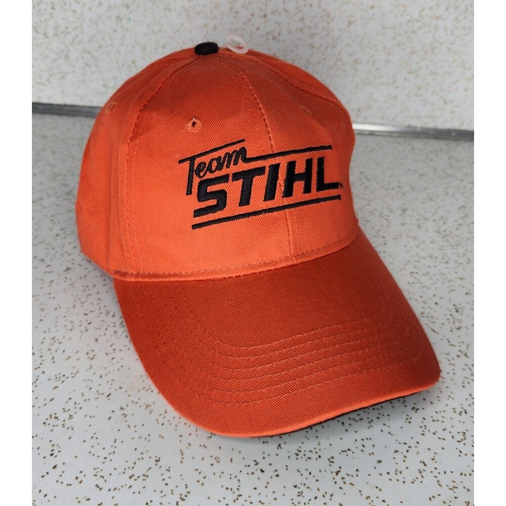 Team Stihl Outdoors Strapback Hat Adjustable Blaze Orange Cap OSFA New